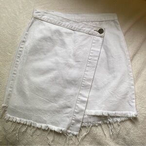 One X Oneteaspoon white denim wrap skirt